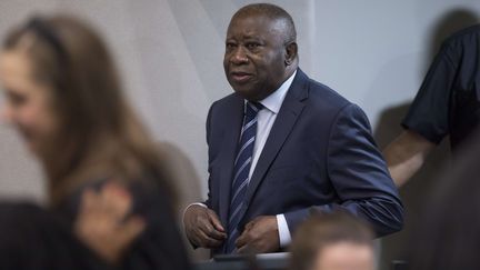 L'ancien président ivoirien, Laurent Gbagbo, le 15 janvier 2019 à La Haye (Pays-Bas). (PETER DEJONG / AP / SIPA)