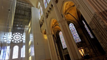 L'intérieur de la cathédrale de Chartres en cours de rénovation (15 septembre 2015)
 (Guillaume Souvant / AFP)