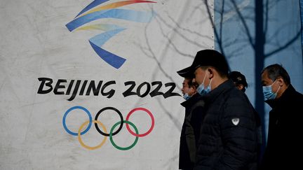 Le logo des Jeux olympiques de Pékin (Chine). (NOEL CELIS / AFP)