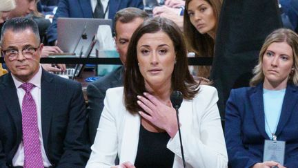 Cassidy Hutchinson&nbsp;assure que Donald Trump voulait conduire la voiture présidentielle pour rejoindre ses partisans, à Washington (Etats-Unis). (POOL / GETTY IMAGES NORTH AMERICA via AFP)