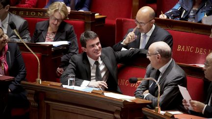 Le Premier ministre, Manuel Valls, lors d'une s&eacute;ance de questions au gouvernement, le 22 octobre 2014 &agrave; l'Assembl&eacute;e nationale. (MAXPPP)