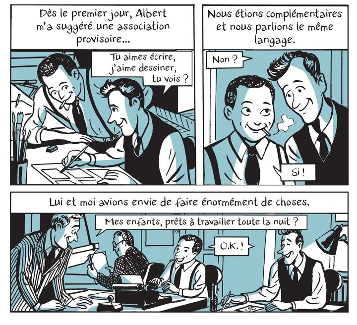 "Le roman des Goscinny, naissance d'un gaulois", page 226, les débuts de la collaboration avec Uderzo (Catel / Grasset)