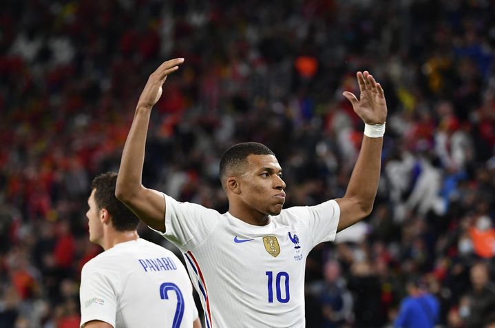 Kylian Mbappé a été élu homme du match face à la Belgique jeudi 7 octobre.&nbsp; (ISABELLA BONOTTO / ANADOLU AGENCY)