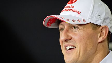 Michael Schumacher lors d'une conférence de presse à Sao Paulo (Brésil), le 22 novembre 2012.&nbsp; (DAVID EBENER / DPA / AFP)