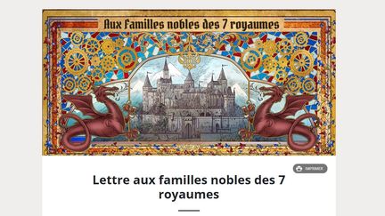 La "lettre aux familles des 7 royaumes", mise en ligne dimanche 12 avril 2015 par le site du gouvernement. (GOUVERNEMENT.FR)