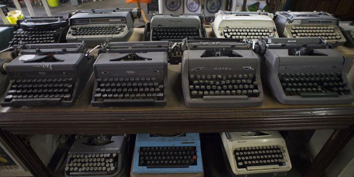 Machines à écrire dans le Musée des ordures de Nelson Molina.
 (Don Emmert / AFP)