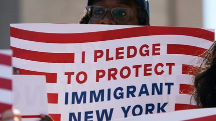 Manifestant à New York,&nbsp;le 26 juin 2018.&nbsp; (DON EMMERT / AFP)