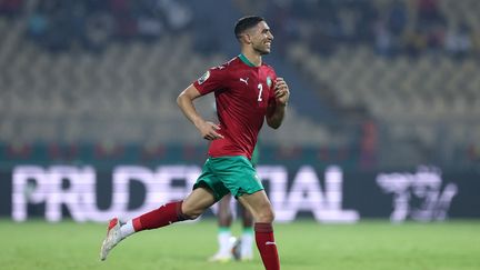 Achraf Hakimi a inscrit le but de la victoire face au Malawi en huitième de finale de la CAN 2022. (KENZO TRIBOUILLARD / AFP)