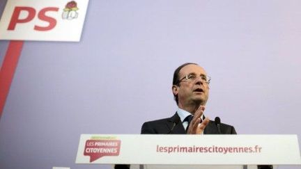 François Hollande lors de la campagne des primaires (19 octobre 2011) (FRED DUFOUR / AFP)