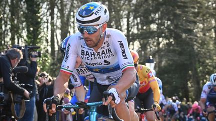 Le coureur de Bahrain Victorious, Sonny Colbrelli lors d'une course le 26 février 2022. (DAVID STOCKMAN / BELGA)