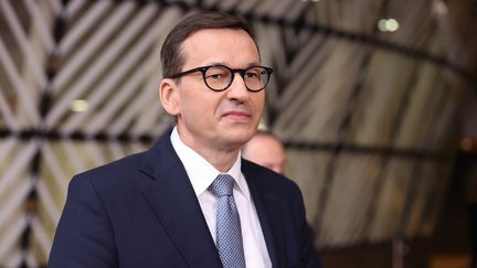 Mateusz Morawiecki, le Premier ministre de la Pologne à Bruxelles (Belgique) le 24 juin 2021. (DURSUN AYDEMIR / POOL / HANS LUCAS / AFP)