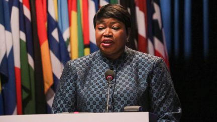 La procureure la Cour pénale internationale (CPI), Fatou Bensouda, lors de la 18e session de l'Assemblée des Etats parties de la CPI, tenue à La Haye, aux Pays-Bas, le 2 décembre 2019.&nbsp; (ABDULLAH ASIRAN / ANADOLU AGENCY)