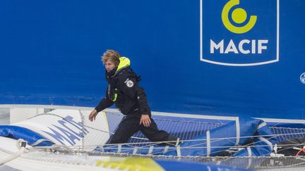 François Gabart sur son bateau Macif