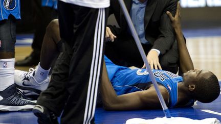 Rodrigue Beaubois au sol (ODD ANDERSEN / AFP)