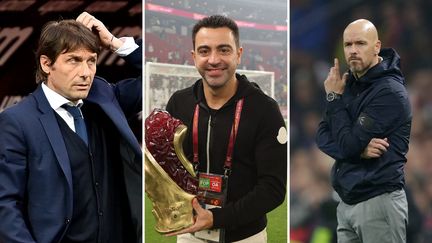 Antonio Conte, Xavi Hernandez et Erik Ten Hag sont parmi les favoris pour succéder à Ronald Koeman sur le banc du Barça.&nbsp; (AFP)