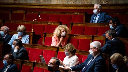 La députée Martine Wonner à l'Assemblée nationale à Paris, le 29 juin 2021. (XOSE BOUZAS / HANS LUCAS / AFP)