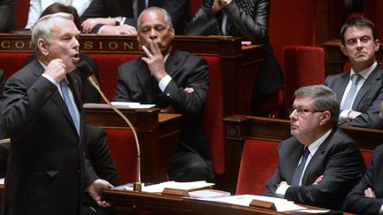 Jean-Marc Ayrault devant les d&eacute;put&eacute;s &agrave; l'Assembl&eacute;e nationale le 12 novembre 2013 (BERTRAND GUAY / AFP)