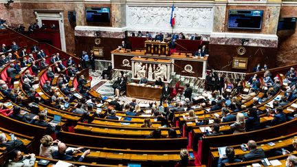 L'Assemblée nationale à Paris, le 15 février 2022. (XOSE BOUZAS / HANS LUCAS / AFP)