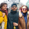 Olivia, Marthe, Robin, Virginie et Vladimir, manifestants et manifestantes contre le projet de réforme des retraites, à Paris, le 23 mars 2023. (ASTRID AMADIEU / FRANCEINFO)