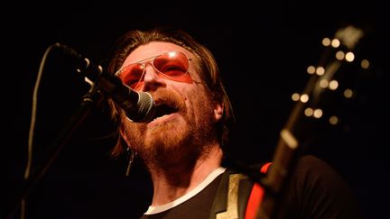 Jesse Hugues, le chanteur des Eagles of Death Metal, le 19 février à Zagreb (Croatie). (CROPIX / SIPA)