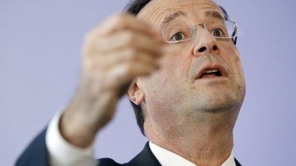 François Hollande, candidat PS à la présidentielle. (PATRICK KOVARIK / AFP)