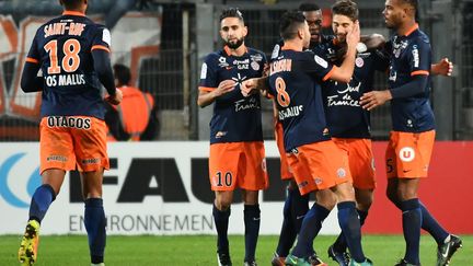 Les joueurs de Montpellier ont donné une leçon de réalisme au PSG (PASCAL GUYOT / AFP)