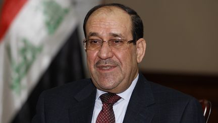 Nouri Al-Maliki, le 12 janvier 2014, &agrave; Bagdad (Irak),&nbsp;lors d'une interview accord&eacute;e &agrave; l'agence Reuters. (THAIER AL-SUDANI / REUTERS)