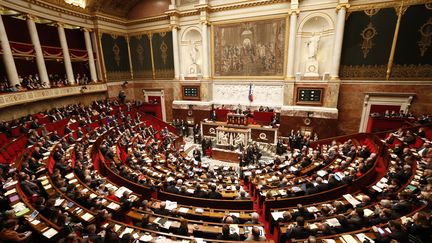 Les &eacute;cologistes se sont abstenus et le Front de gauche, tout comme l'opposition de droite, a vot&eacute; contre. (BENOIT TESSIER / REUTERS)