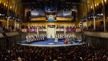 Au Concert Hall de Stockholm, lors de la dernière cérémonie des Prix Nobel en décembre 2013. 
 (JONATHAN NACKSTRAND / AFP)