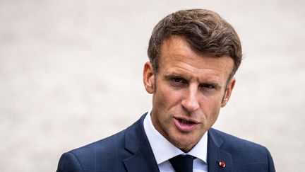 Le président français, Emmanuel Macron, le 1er septembre 2022 à Paris. (XOSE BOUZAS / HANS LUCAS / AFP)