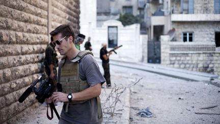 Le reporter James Foley &agrave; Alep, en Syrie, en septembre 2012. (MANU BRABO / AP / SIPA)