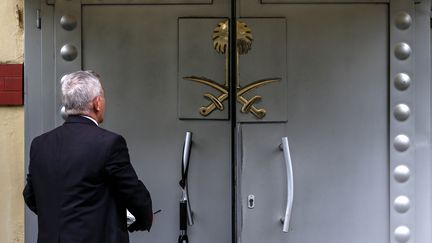 L'entrée du consulat d'Arabie saoudite à Istanbul, photographié le 2 octobre 2018. (ONUR COBAN / ANADOLU AGENCY / AFP)