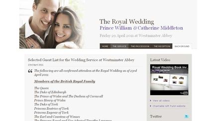 &nbsp; (Radio France capture d'écran de Officialroyalwedding2011.org)