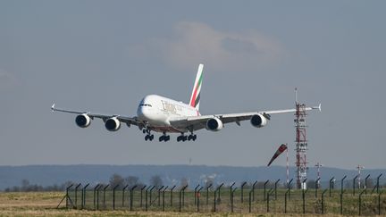 Un avion à proximité de l'aéroport CDG Roissy, en mars 2022 (image d'illustration). (JEAN-LUC FLEMAL / MAXPPP)