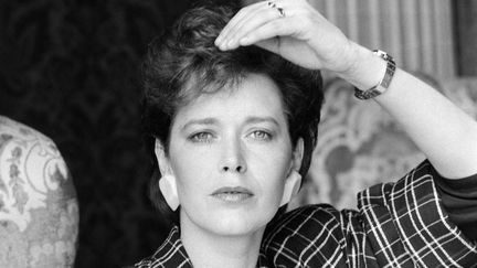 Sylvia Kristel pr&eacute;sente le film "Mata Hari" en 1985, &agrave; Nice (Alpes-Maritimes). (RALPH GATTI / AFP)