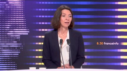 Laurence Boone, secrétaire d'État chargée de l'Europe, était l'invitée du "8h30 franceinfo", vendredi 28 juillet 2023. (FRANCEINFO / RADIO FRANCE)