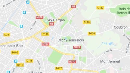 Une caserne de Clichy-sous-Bois (Seine-Saint-Denis) a été la cible de jets de pierre, le 28 mars 2017. (GOOGLE MAPS)