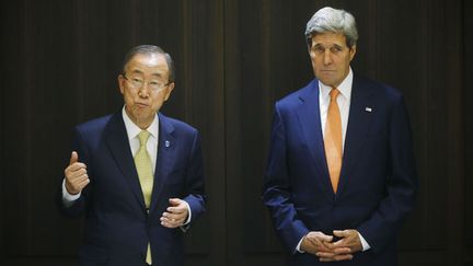 &nbsp; (Ban Ki-moon et John Kerry ont annoncé une trêve humanitaire dans la bande de Gaza © REUTERS)