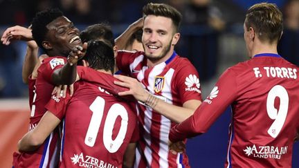 La joie des joueurs de l'Atletico Madrid