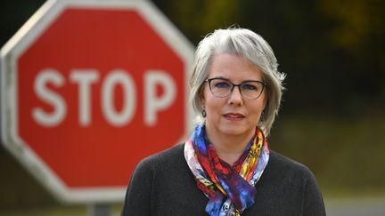 Jacline Mouraud, le 13 novembre 2018 à Bohal (Morbihan). (DAMIEN MEYER / AFP)