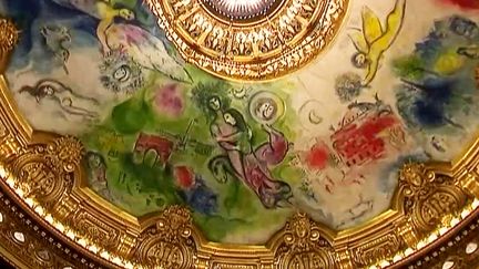 Le plafond de l'Opéra Granier par Chagall, une oeuvre monumentale de 220 m2 inaugurée en septembre 1964
 (France 2 Culturebox (capture vidéo))