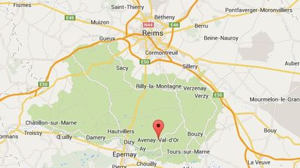 Les faits se sont produits &agrave;&nbsp;Avenay-Val-d'Or (Marne), le 25 mai 2014. ( GOOGLE MAPS / FRANCETV INFO )