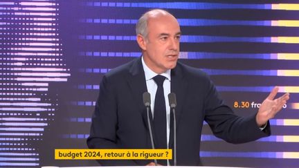 Olivier Marleix, président du groupe LR à l’Assemblée nationale et député d’Eure-et-Loir, le 19 septembre 2023 sur franceinfo. (FRANCEINFO // RADIO FRANCE)