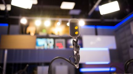 Un des studios de franceinfo, le 20 septembre 2016. (MARTIN BUREAU / AFP)