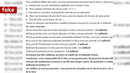 Le document, qui circule depuis au moins 2008, est un tissus de mensonges. (FRANCEINFO / RADIOFRANCE)