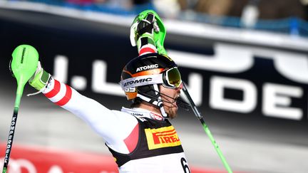 La joie de l'Autrichien Marcel Hirscher (FABRICE COFFRINI / AFP)