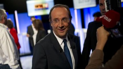 François Hollande après le 3e débat de la primaire PS. (FRED DUFOUR / AFP POOL / AFP)