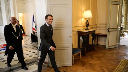 Emmanuel Macron reçoit les chefs de parti à l'Elysée en vue des consultations sur les élections européennes de 2019. (LUDOVIC MARIN / POOL / AFP POOL )