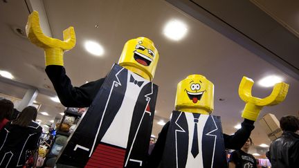 Des personnages Lego r&eacute;alis&eacute;s le 7 avril 2012 &agrave; Lausanne (Suisse), lors de la convention Polymanga.&nbsp; (VALENTIN FLAURAUD / REUTERS )