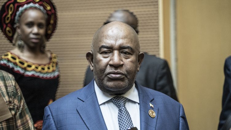 The President of the Comoros, Azali Assoumani, at the headquarters of the African Union in Addis Ababa (Ethiopia), February 19, 2023. (AMANUEL SILESHI / AFP)